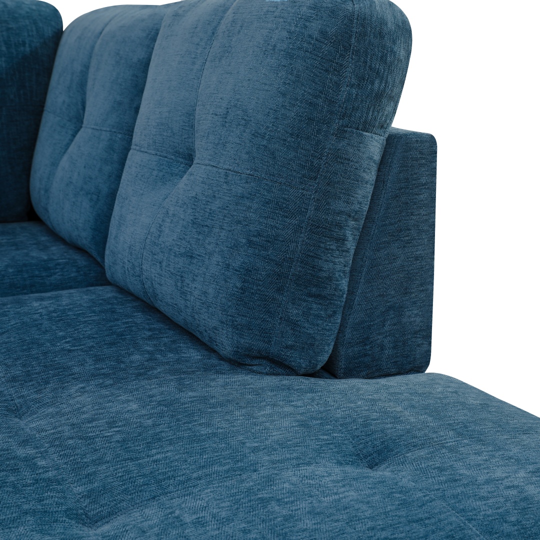 Pickup Only--Blue Flannel 3-Piece Couch Living Room Sofa Set