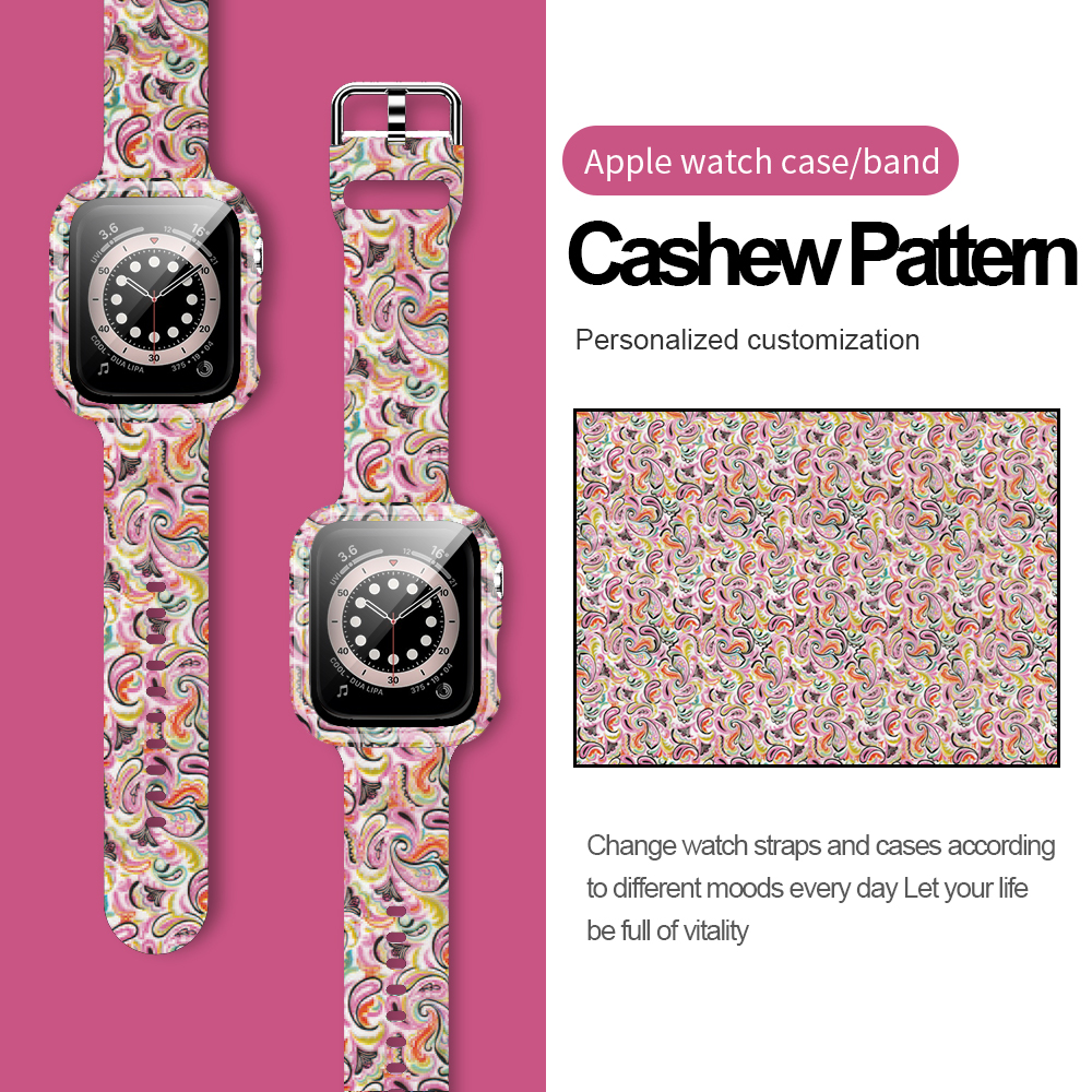 Suitable For Apple Watch Silicone Strap And Case Integrated With Pattern Printing