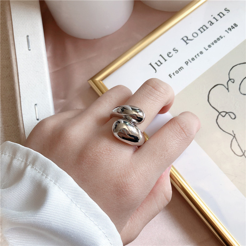 Retro Personality Designer Shape Cross-wound Simple Metal Index Finger Ring