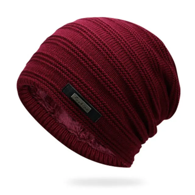 Men's And Women's Knitted Winter Hats Wine Red - Shop at LoveMi