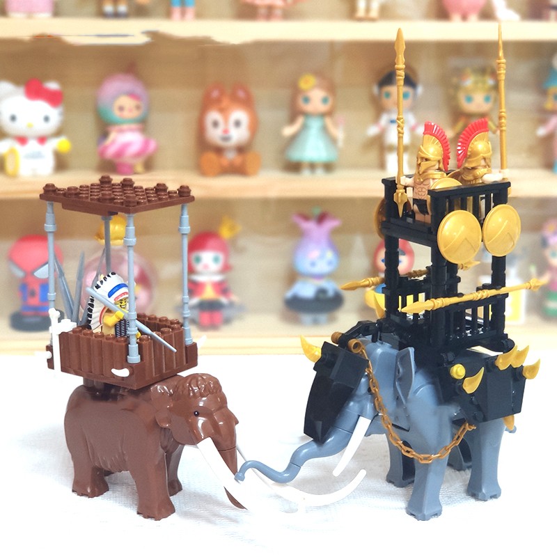 Medieval Small Particle Building Blocks MOC Interweave Soldiers And War Elephants
