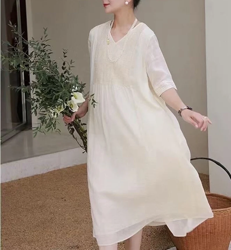 womens-fashion-personality-linen-dress