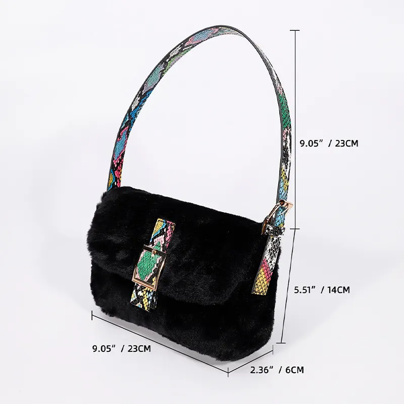 European And American Shoulder Bag Girls In Autumn And Winter - Black