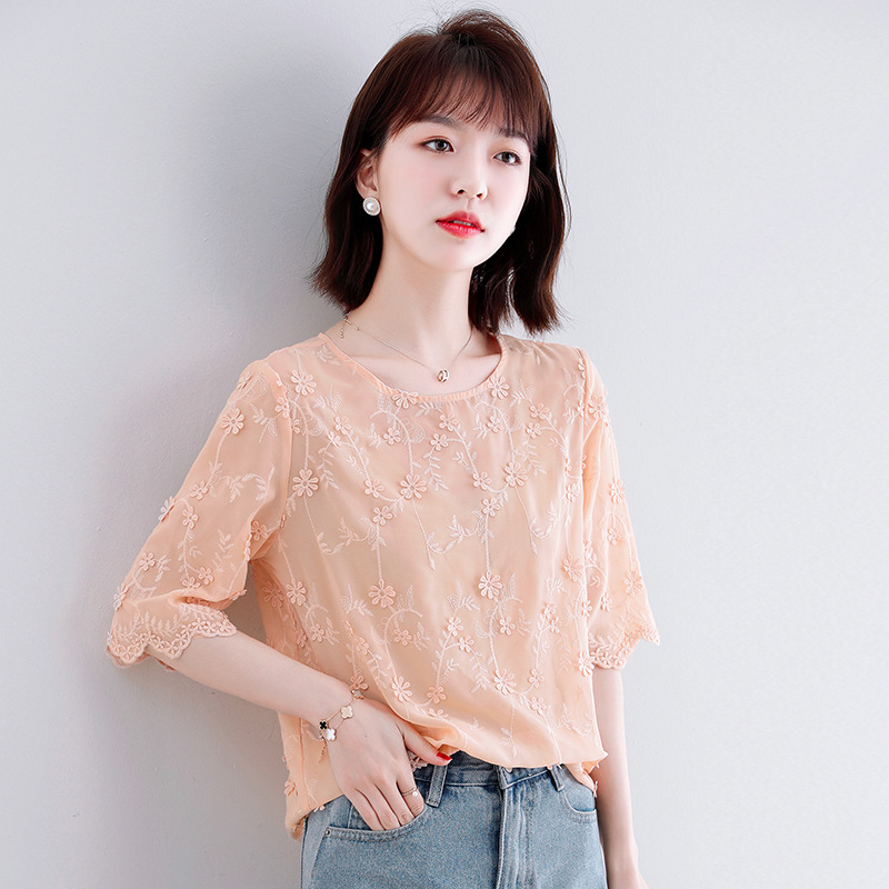 Women's Niche Jacquard Chiffon Shirt Top