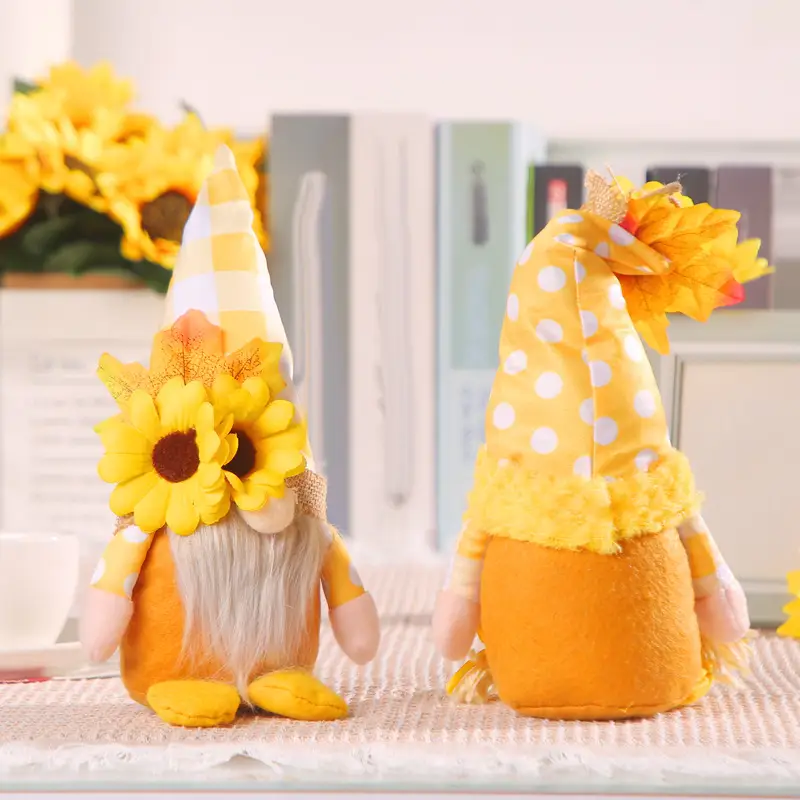 Autumn Sunflower Couple Rudolf Doll Standing Posture