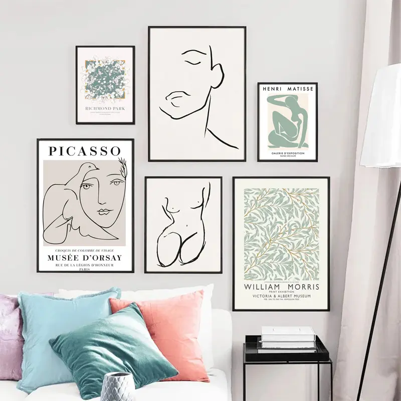 Nordic Oil Painting Poster Abstract Plant Wall
