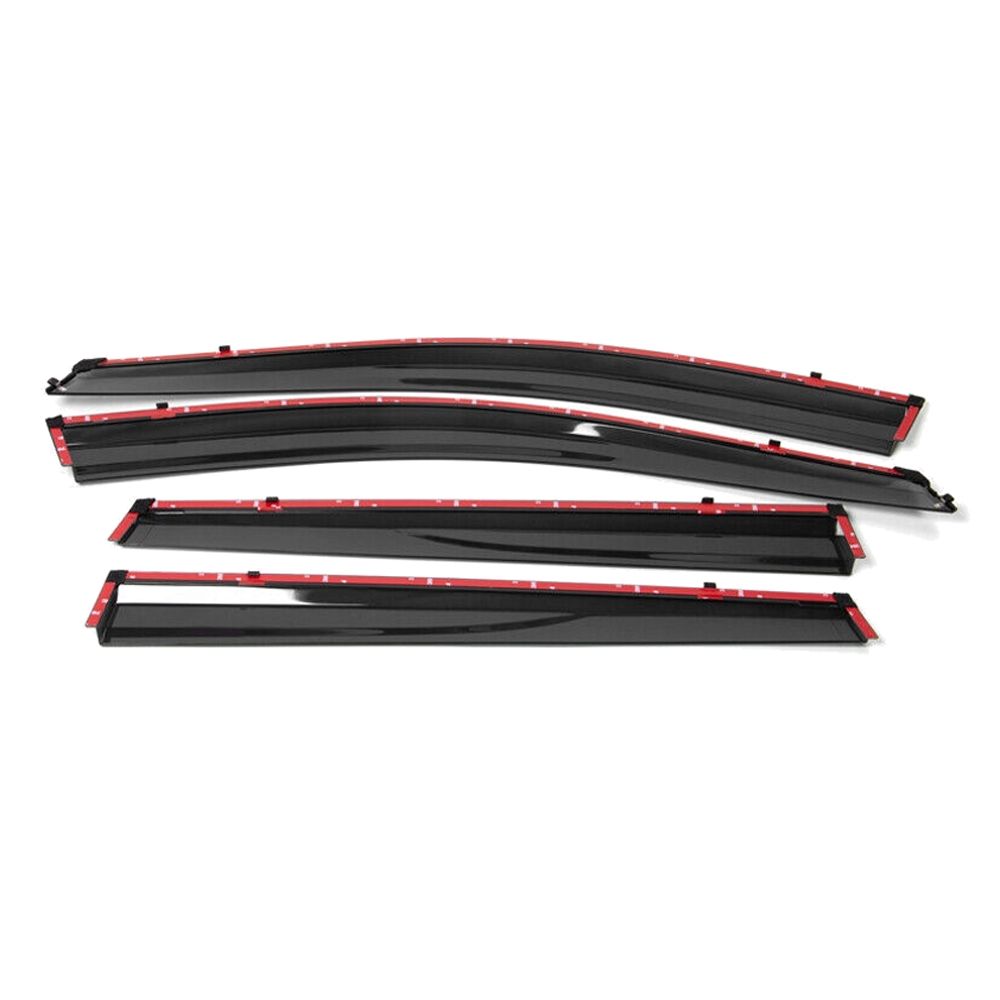 Fits 16-21 H Onda Civic Sedan OE Style Window Visor Rain Guard W- Chrome Trim 4PC