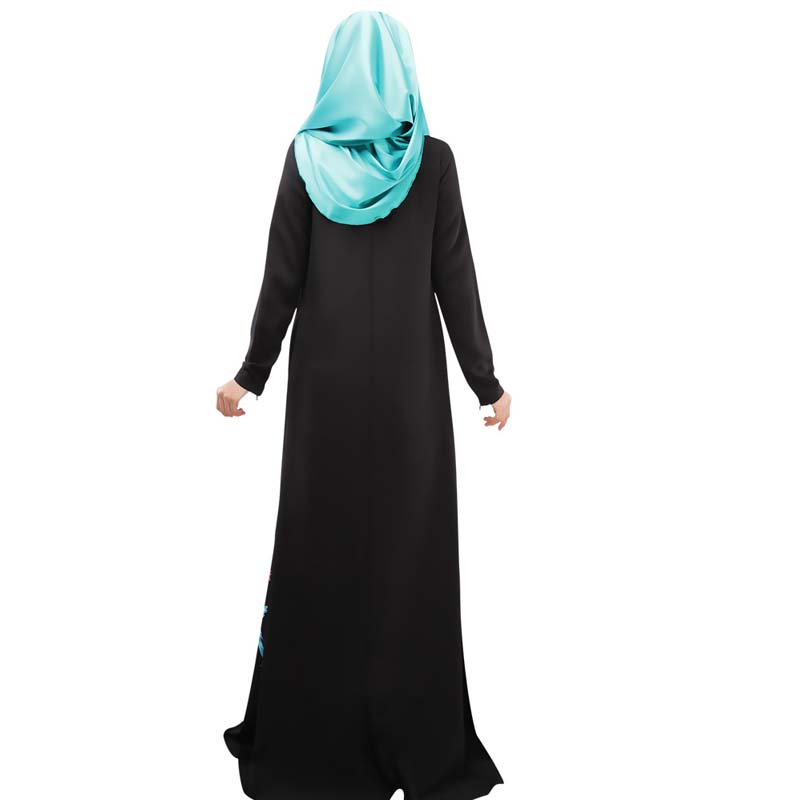 Ethnic maxi dress with large swing silhouette - side view showing A-line shape