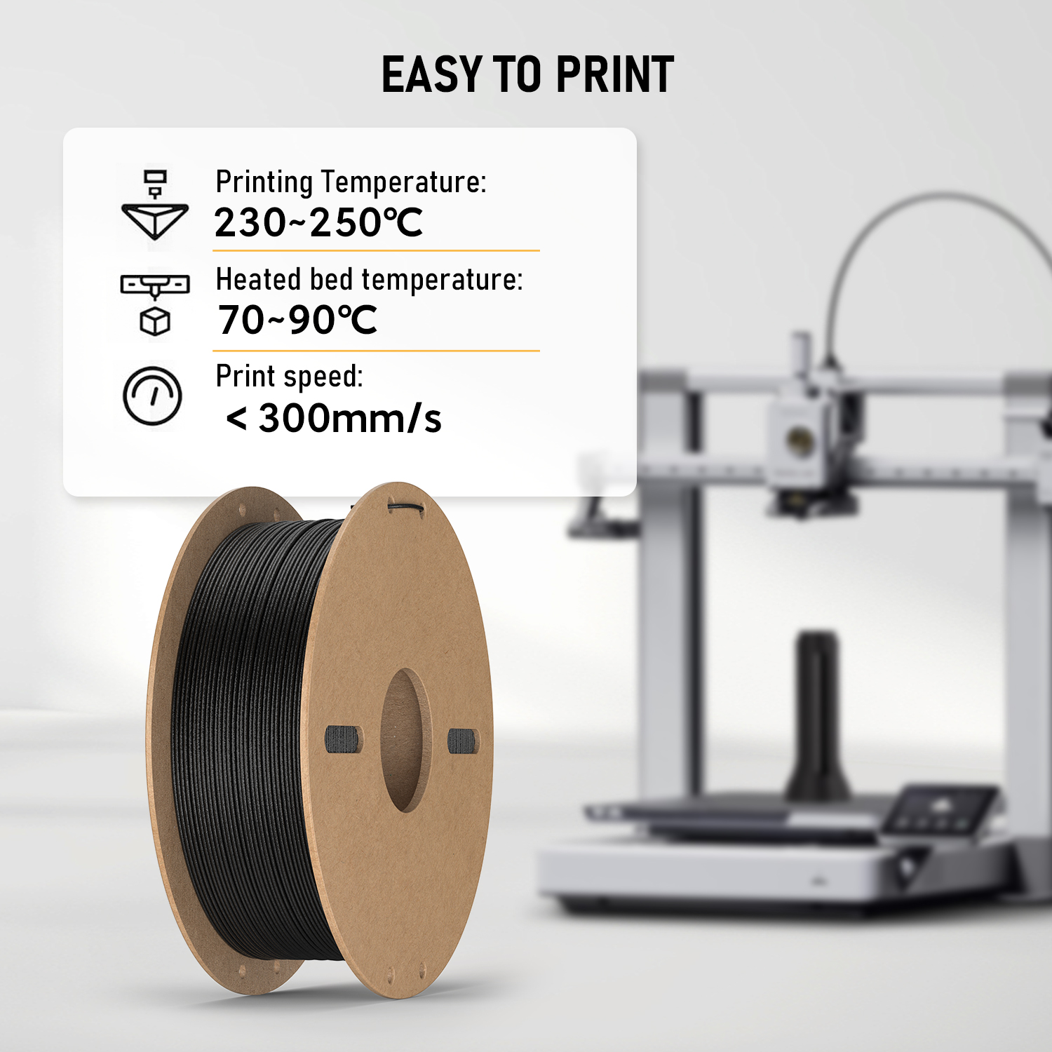 PETG-CF Engineering Filament, 15 Percent Carbon Fiber Reinforced 3D Printer Material, Strong Rigid Filament For Functional Parts