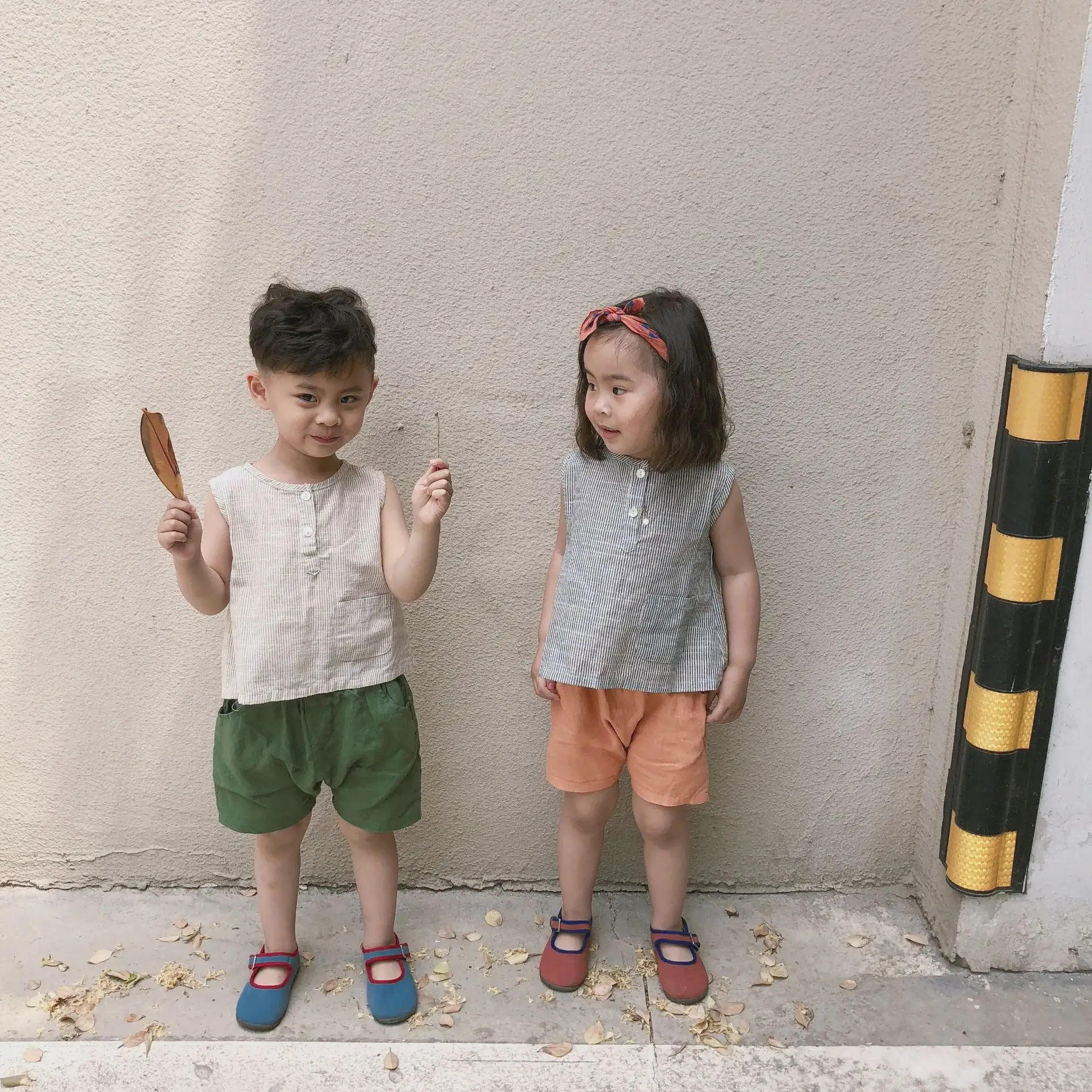 Korean Style Summer Children's Cotton And Linen