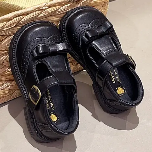 Girls' Leather Shoes, Performance Shoes, Black Dance Shoes, Princess Shoes, Middle-aged Girls' Shoes