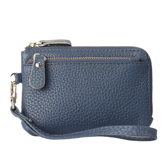 Leather Ladies Wallet Fashion Zipper Coins Wallet Blue - Shop at LoveMi