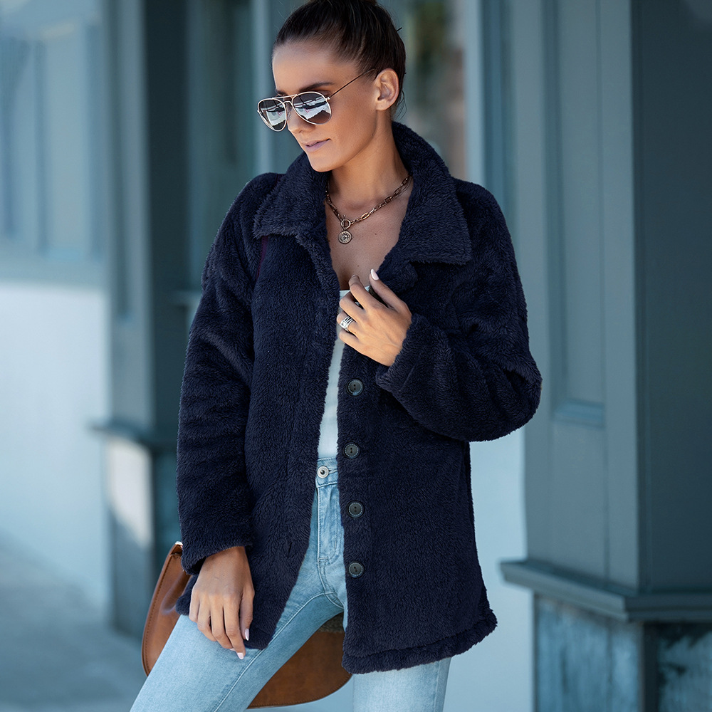 Women's Loose Thick Warm Plush Mid-length Coat