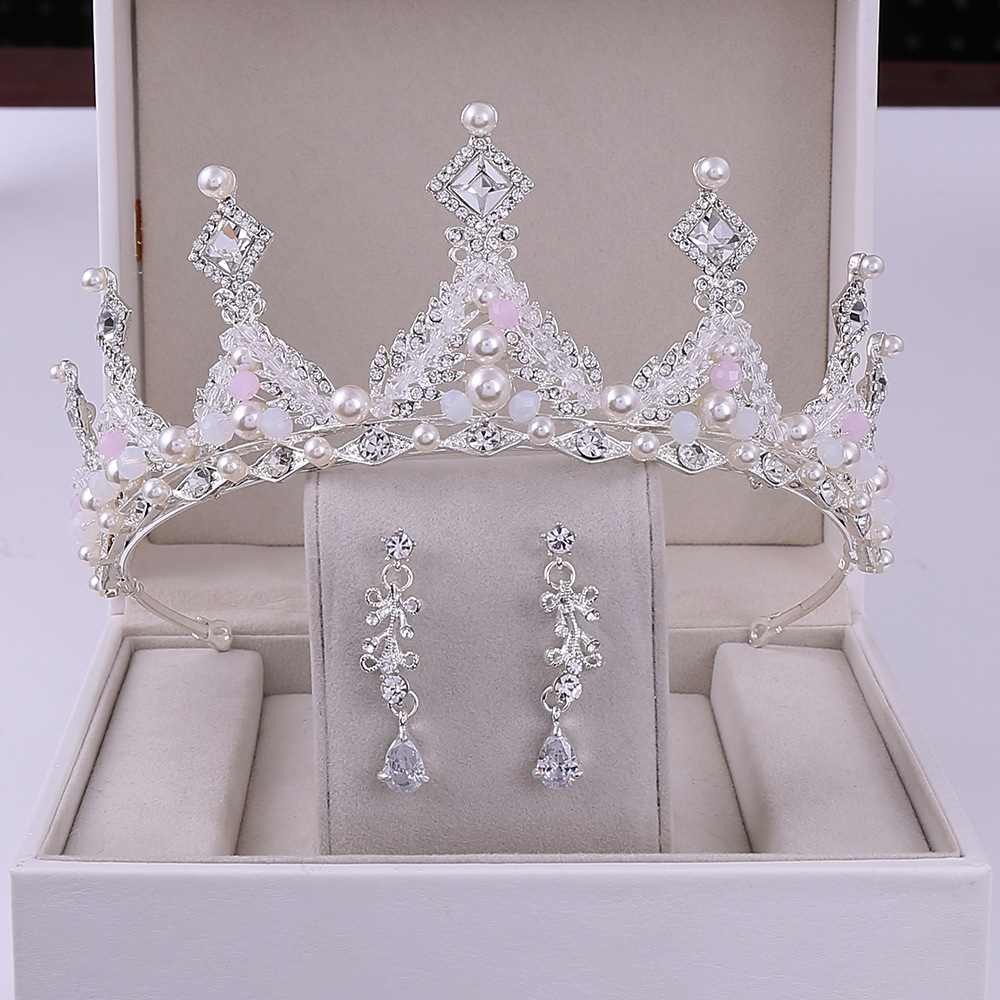 Korean Style Bridal Crown Earring Set Style6 - Shop at LoveMi