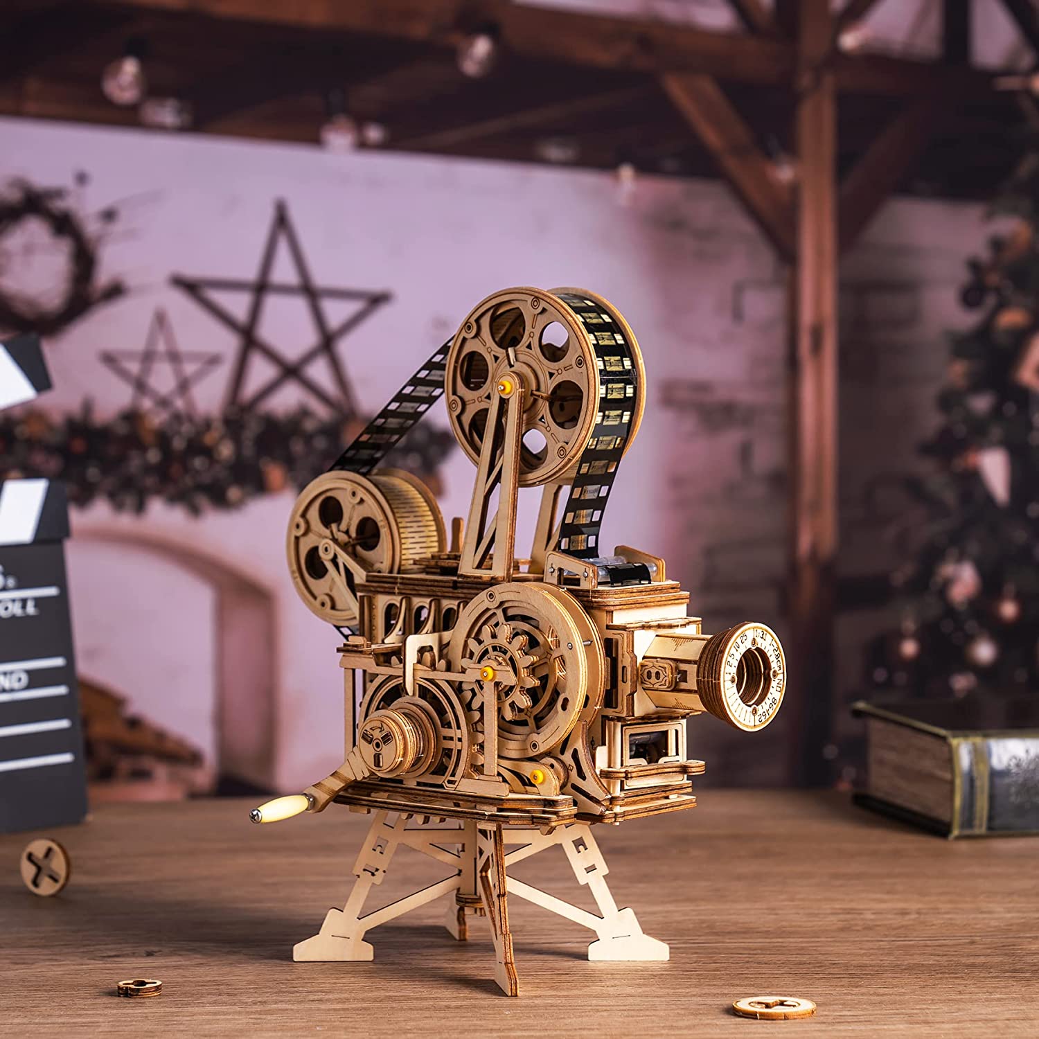 ROKR 3D Wooden Vitascope Building Kits. ROKR Retro-style Movie Projector —Vitascope Model No:LK601 Recommended Age:12+ Number of Components: 183 Assembly size:8.7*5.1*9.1(inches)