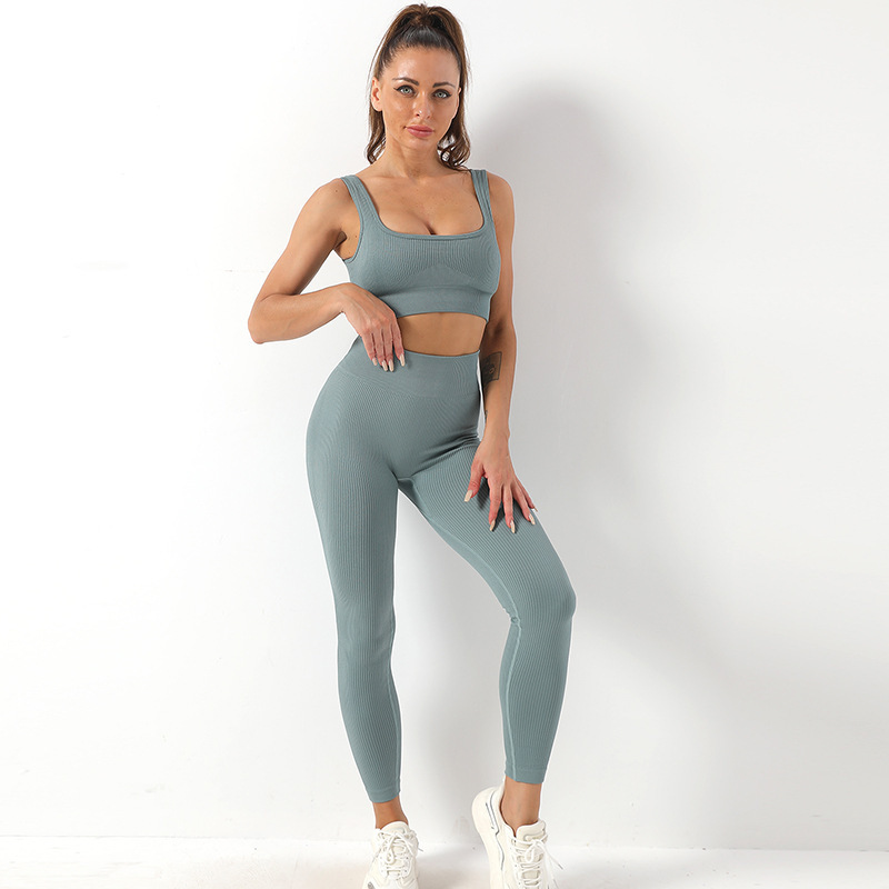 2pcs Fitness Gym Set Sport Bra Top And Skinny Yoga Pants Leggings Wear For  Women 