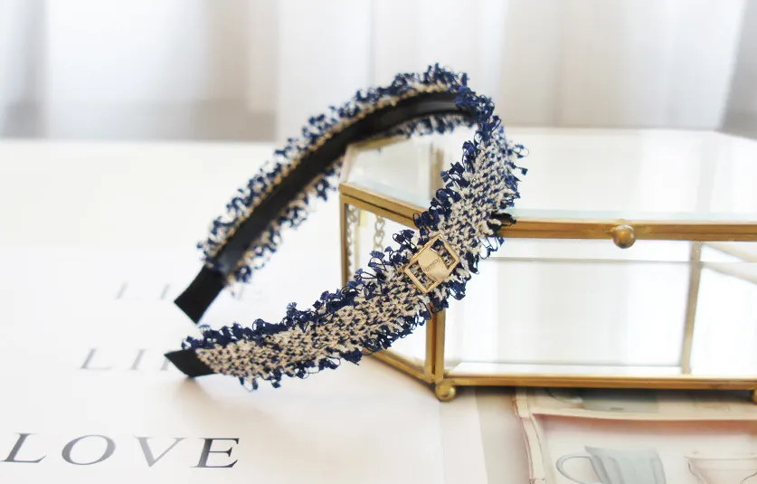 Simple Raw Edging, Beading, Thin Edging, Light Board, Hair Hoop, Headband, Pressing Hair, Lady - Blue B
