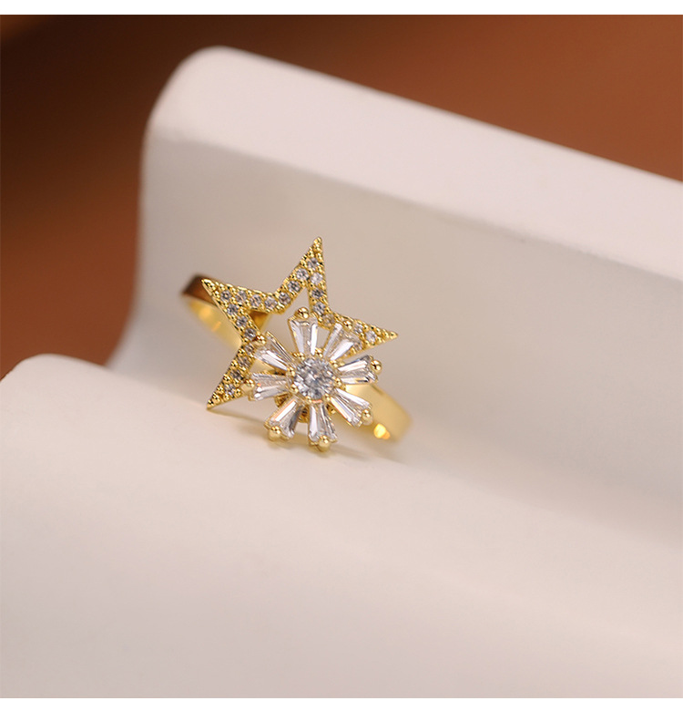 Fashion Women's Copper Rotating Windmill Ring