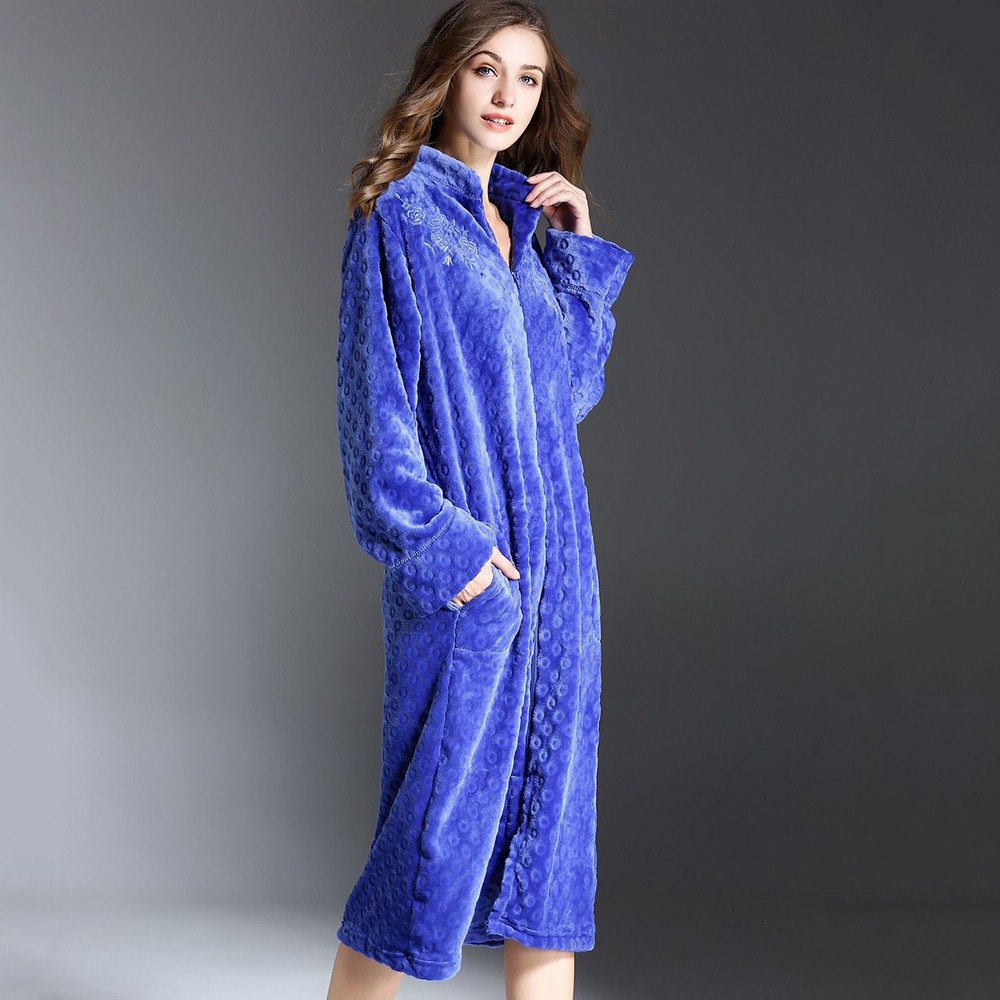 Title 4, Flannel Nightdress With Exquisite Embroidery An...