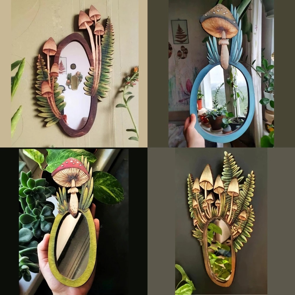 Mushroom Forest Mirror Home Garden Decoration — foto 4