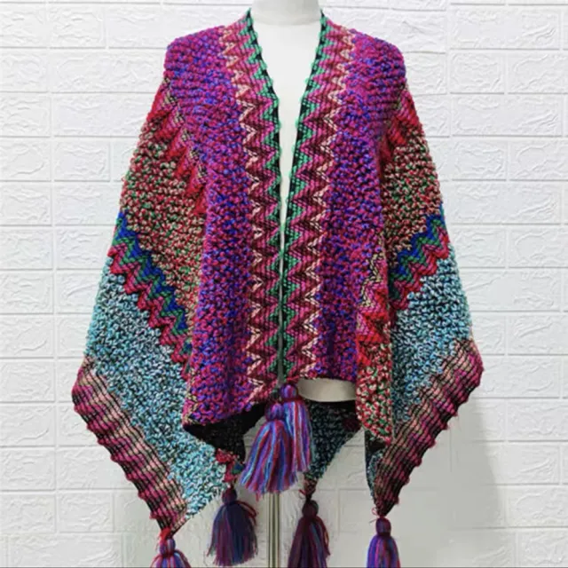 Ethnic Style Shawl Travel Tibet Yunnan Cloak Red - Shop at LoveMi