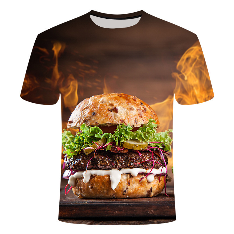 Title 2, T-shirt a maniche corte con stampa 3D di Food H...