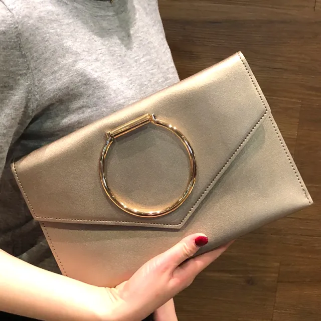 Feminine Large Capacity Shoulder Crossbody Clutch Tin Color - Shop at LoveMi