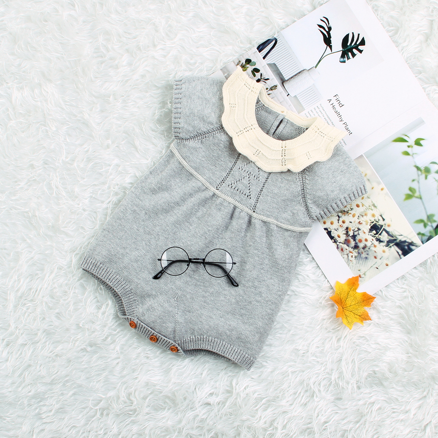 Girls' Knitting Romper Bag Fart One-piece Suit