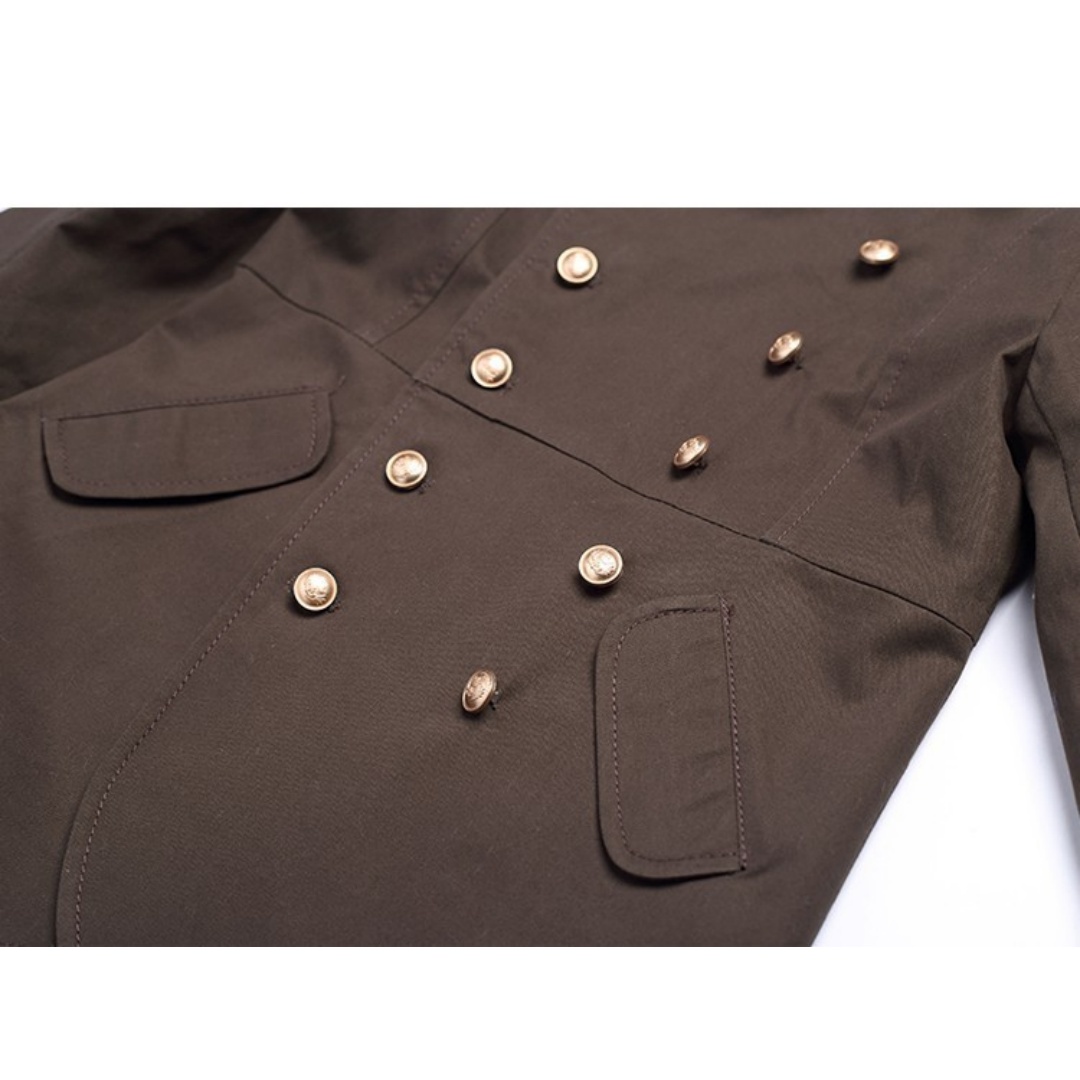 Boys Formal Uniform Trench Coat Kids Vintage Military Style Cotton Jacket 3-9Y — image 2