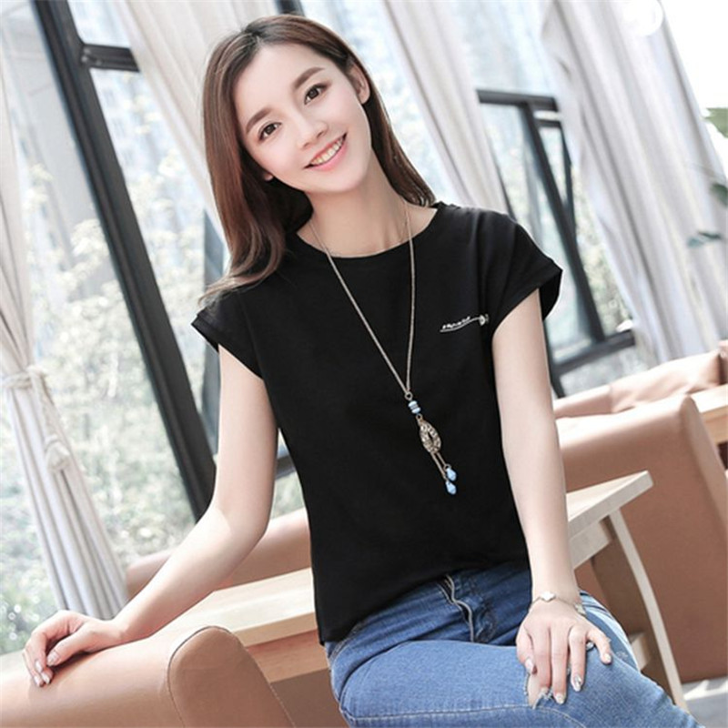 Title 3, Round Neck Letter Print Short Sleeve Women