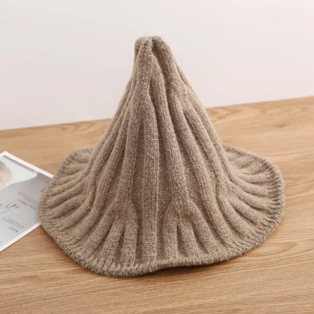 Fisherman Hat Women's Autumn And Winter Korean Fashion Trendy Wool Pointed Knit Hat Camel - Shop at LoveMi