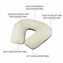 Inflatable U Shaped Travel Neck Pillow Portable Car Flight Head Rest Cushion-pink