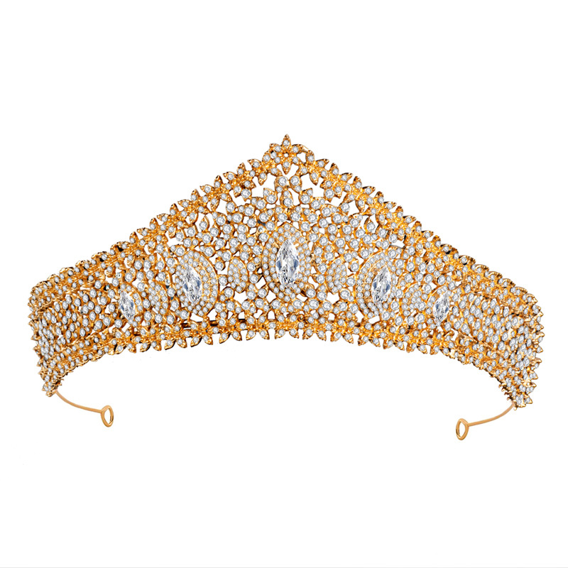 Zirconia Bridal Crown Alloy Court Wedding Gold - Shop at LoveMi