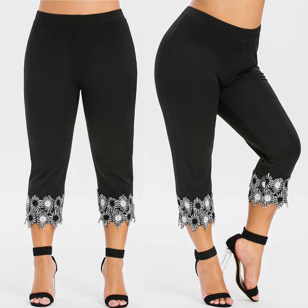 Title 2, Damskie legginsy plus size z elastycznej koronk...