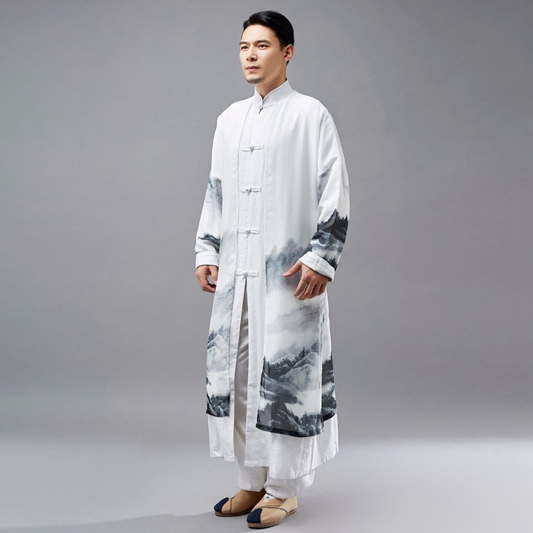 Chinese Style Fake Two Retro Tang Suit Gowns Hanfu Men's Ancient Style Men's Clothing