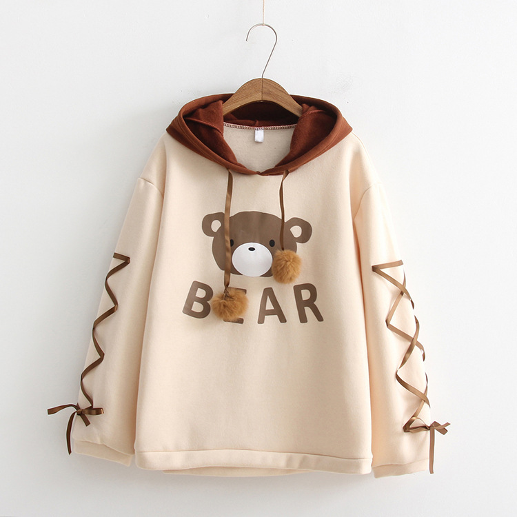 Title 6, Cute bear long sleeve hooded sweater