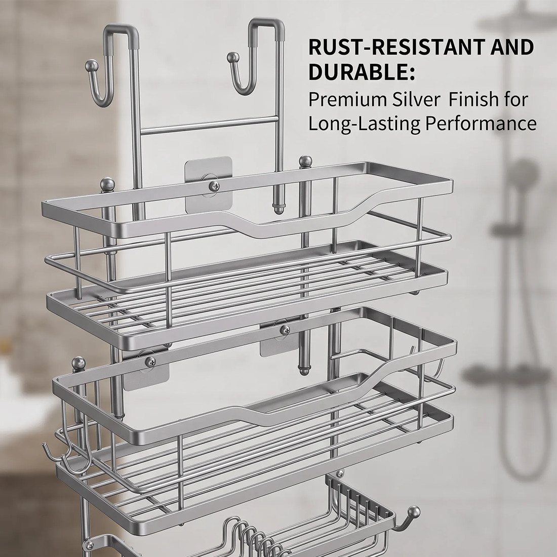 3 tier screen shower caddy bathroom storage organiser