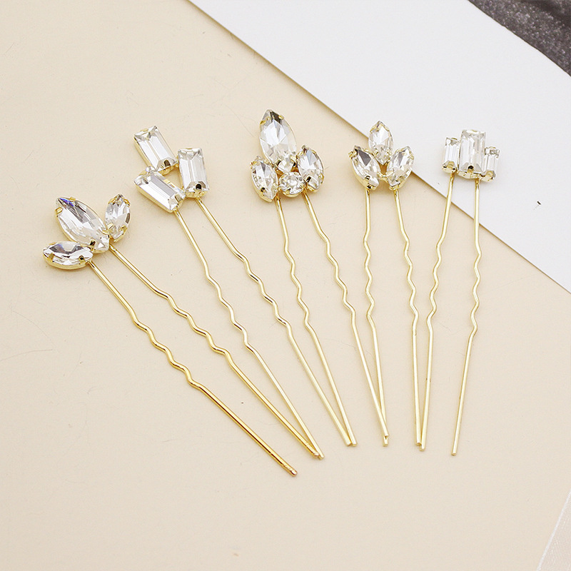Horse Eye Rhinestone Plate Hairpin Wedding Tiara