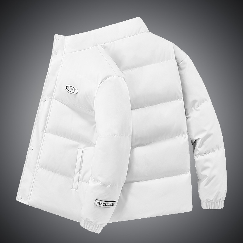 Men And Women Solid Color Stand-up Collar Bread Clothes Loose Cotton Jacket