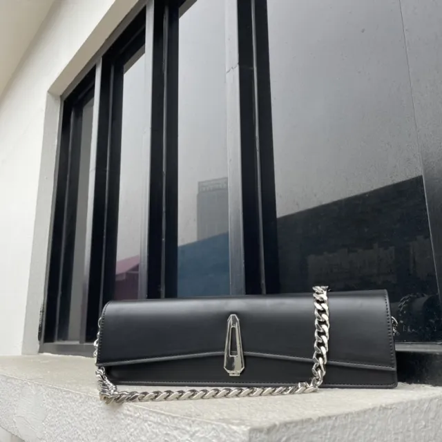 Personalized Clutch, Chain, One Shoulder, Retro Fashion, Wild, Underarm Bag, Small Square Bag Black - Shop at LoveMi