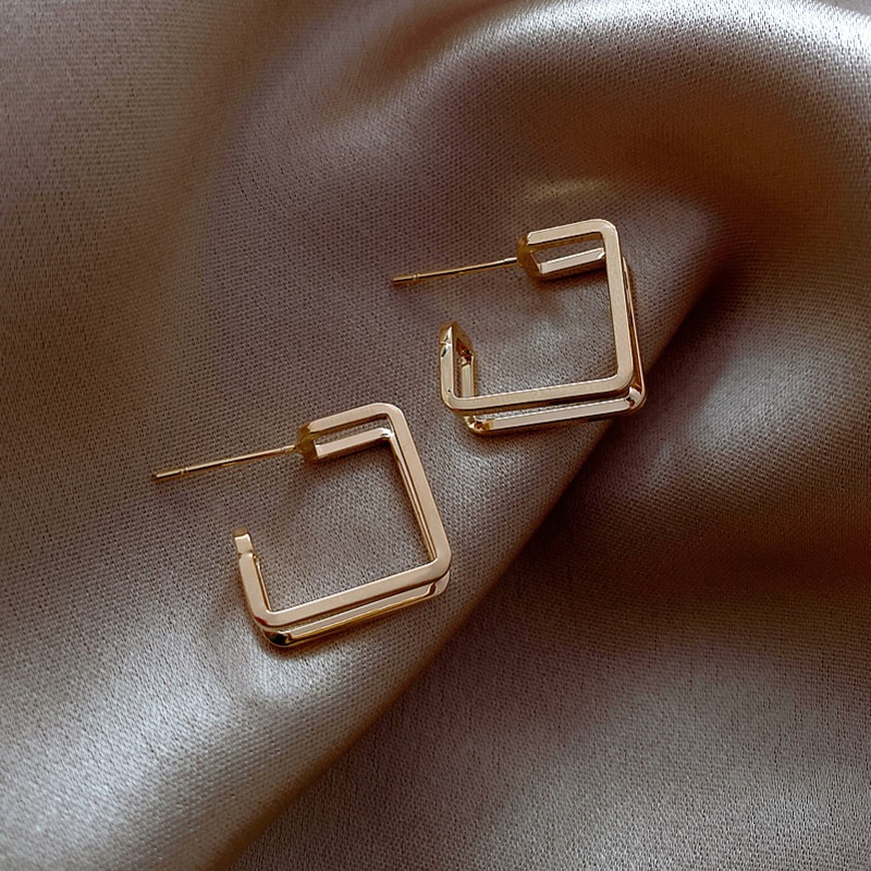 Women's Niche Design Alloy Geometric Square Earrings
