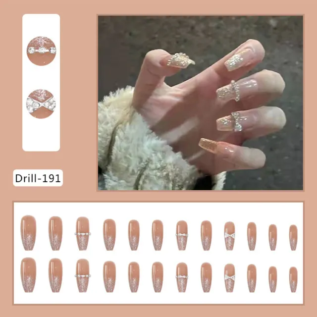 Wear Nails Red Glitter Christmas Nail Art Drill191 - Shop at LoveMi