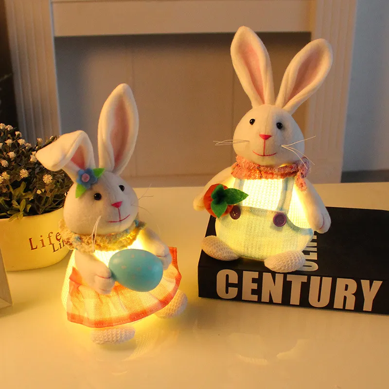 Easter Cartoon Cute Newspaper Egg Radish Luminous Rabbit Tabletop Decoration – image 4
