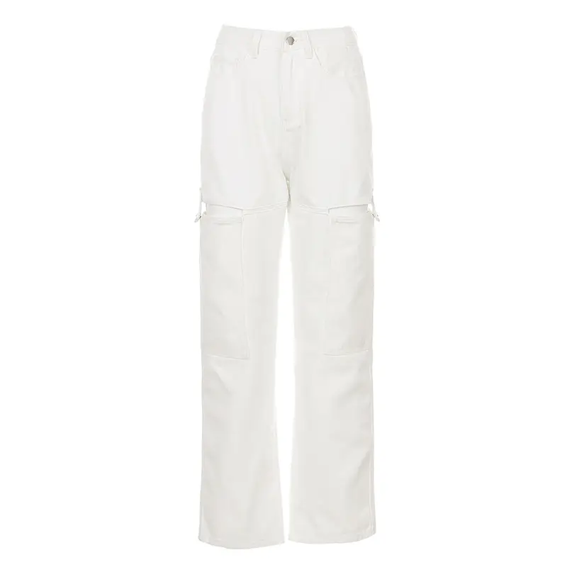 High Waist Slim Straight Wide Leg Casual Jeans
