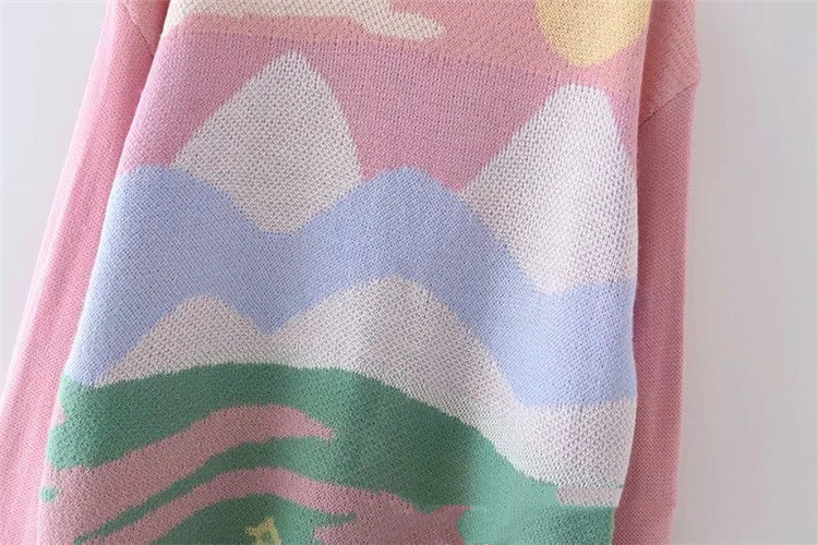 Color Matching Loose Casual Casual Age Reduction And Thin Knit Sweater