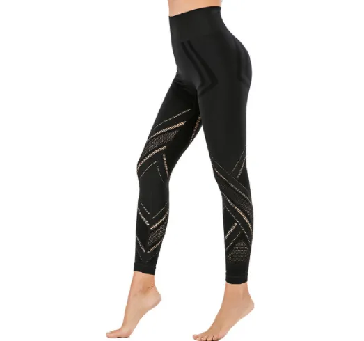 Buttocks high waist quick-drying running pants yoga pants - Blacka