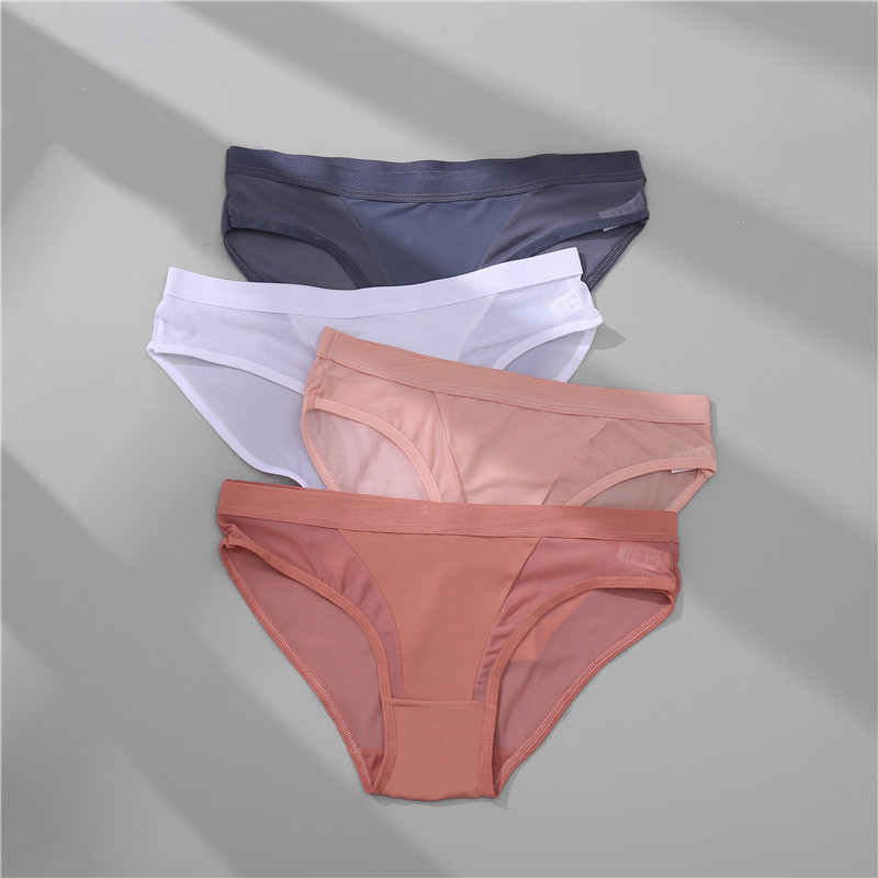 Title 2, Low Waist Mesh Solid Color Briefs