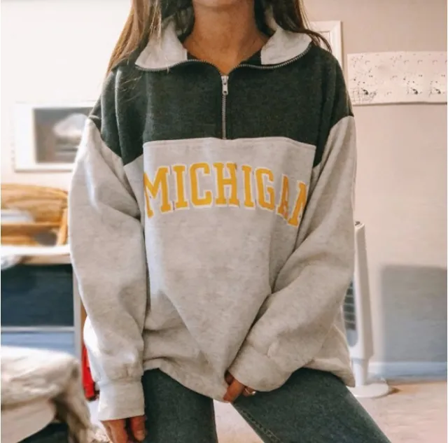 Women's Fashion Zip Print Long Sleeve Sweatshirt Green Letters - Shop at LoveMi