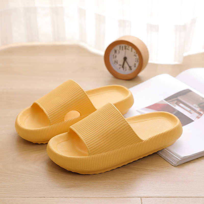 Summer Home Household Bath EVA Solid Sandals And Slippers Yellow - Shop at LoveMi