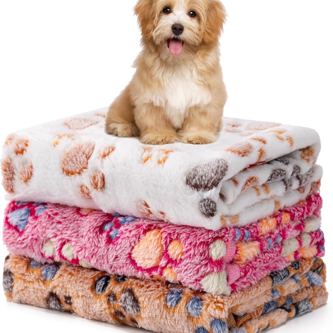 1 Pack 3 Blankets Fluffy Premium Fleece Soft Pet Blanket Flannel Throw For Cat Dog Puppy — foto 3